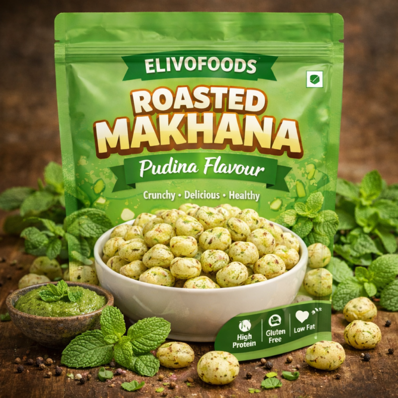 ELIVO Roasted Makhana – Pudina Flavour
