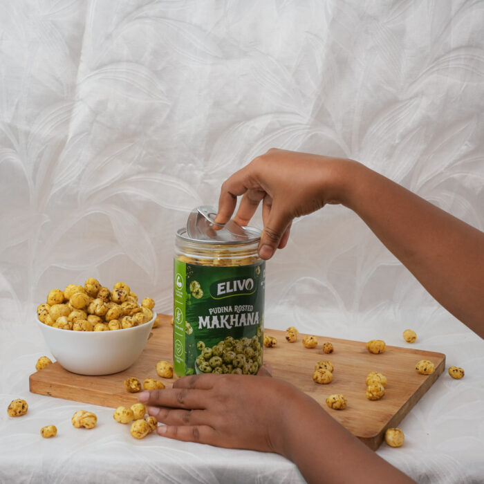 ELIVO Pudina Roasted Makhana | Mint Flavoured Healthy Fox Nuts - Image 3