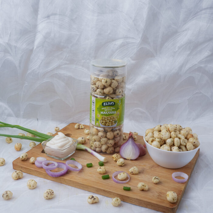 ELIVO Cream & Onion Roasted Makhana | Healthy Fox Nuts Snack - Image 5
