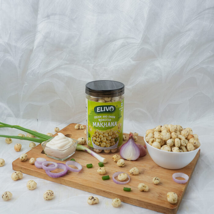 ELIVO Cream & Onion Roasted Makhana | Healthy Fox Nuts Snack - Image 2