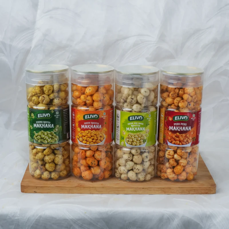 ELIVO Family Pack | 4 Flavours Roasted Makhana Combo (90g)