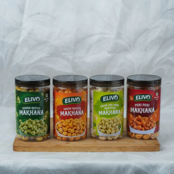 ELIVO Family Pack | 4 Flavours Roasted Makhana Combo (70g)