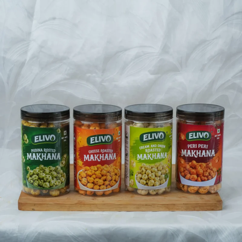 ELIVO Family Pack | 4 Flavours Roasted Makhana Combo (70g)