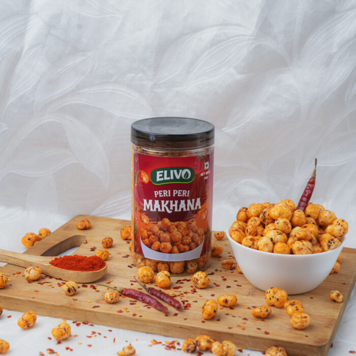 ELIVO Peri Peri Roasted Makhana | Healthy Fox Nuts Snack - Image 4
