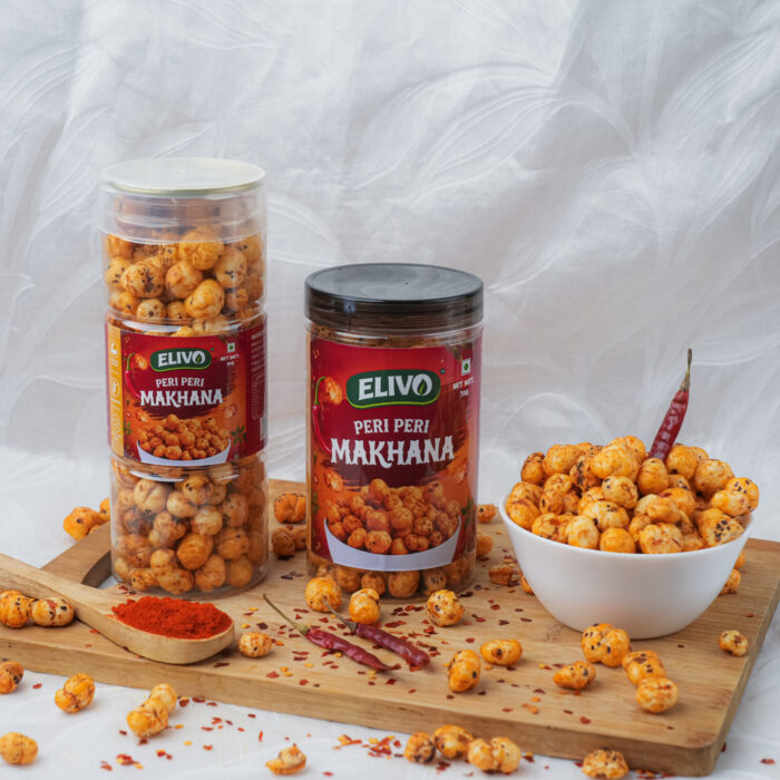 ELIVO Peri Peri Roasted Makhana | Healthy Fox Nuts Snack