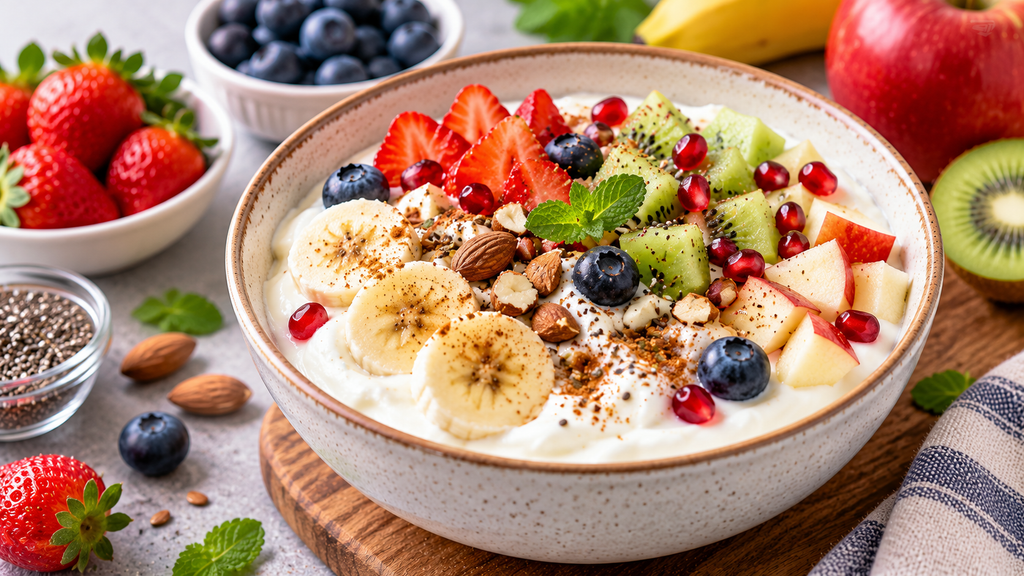 Greek Yogurt or Plain Curd with Fruits